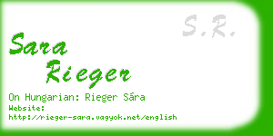 sara rieger business card